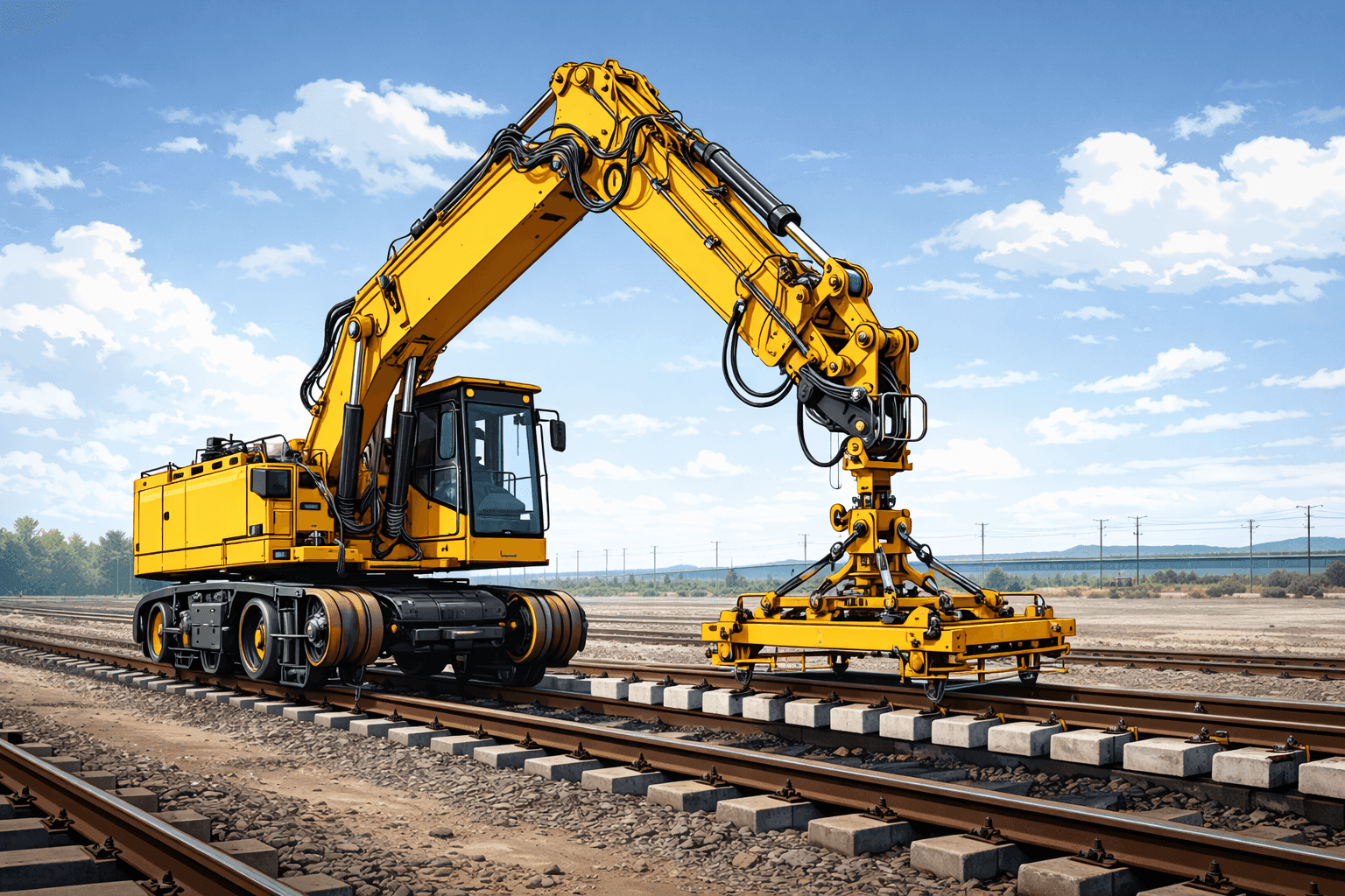 De Greef Spoorkranen rail-road excavator